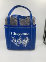 Vintage Cheyenne Rodeo Seat Cushions And Blue Leather Trim Bag Rare - £48.47 GBP