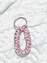 Purple White Paracord Rope Keychain Key ring 3 Inch - $8.00