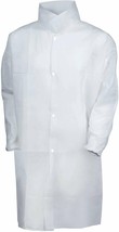 Disposable Lab Coats 40&quot; Long 60ct White Large PPE Gowns w/ Stand-Collar Elastic - £174.29 GBP