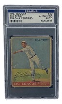 Bill Terry Signed Slabbed 1933 Goudey #20 Trading Card PSA/DNA 65096321 - £686.25 GBP