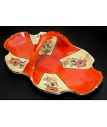 ES Germany PROV SAXE Handled Tray Orange Yellow Floral Antique - £35.61 GBP