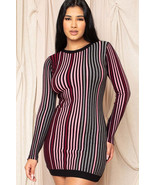 Women&#39;s Multi Color Striped Ribbed Dress - $414.90 MXN