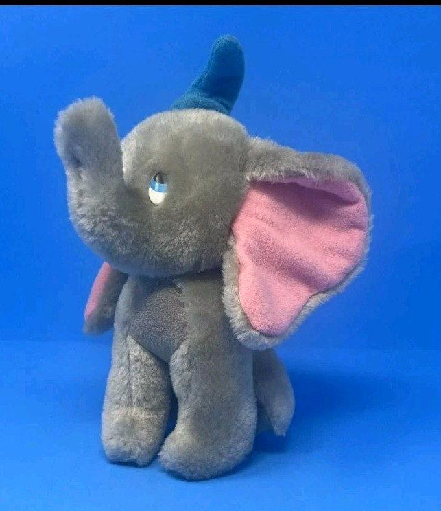 Rare Walt Disney Dumbo Baby Elephant 7&quot; Plush Stuffed Animal toy with Bl... - $8.56