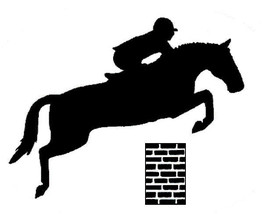 Jumper Horse and Rider Equine Decal Black Silhouette Profile Sticker on ... - $94.05 MXN