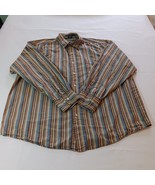 U.S. Polo Assn Men’s Brown &amp; Blue Stripes Cotton Shirt Long Sleeve Size L - $19.43 CAD