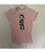 Women&#39;s Gilden VIP Wees Marilyn Manson Pink Concert Tee Shirt Size Small - $68.38 CAD
