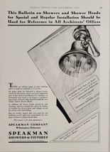 1931 Print Ad Speakman Fixtures Shower Heads Made in Wilmington,Delaware - $20.68