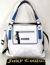 Juicy Couture Pippa Saturday Soiree White Blue Lthr Satchel Crossbody Bagnwt - £215.50 GBP