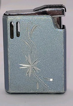 Vintage Colibri Electro-Quartz Firebird Lighter Brushed Metal Blue Steel... - $49.96