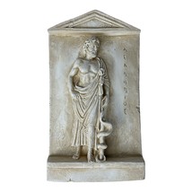 Asclepius Greek God of Medicine &amp; Physicians Wall Décor Plaque Relief Cast Stone - £42.05 GBP