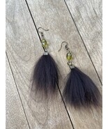 Tribal fashion women fur earring /Tribal et tres a la mode boucles d'oreille fou - $28.00