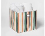 Room Essentials™ ~ 11&quot; Storage Bin ~ Polyester Cube ~ Multicolor Stripe ... - £17.55 GBP