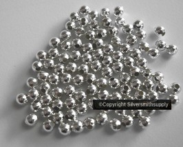 Sterling silver plated 4mm (approximately) round spacer beads 100 pc lot... - £2.33 GBP