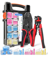Crimping Tool Kit 340PCS Heat Shrink Wire Connectors AWG 22-10 w/ 3-in-1 Strippe - $75.82