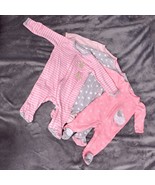 Carters Set of 4 Footie Baby Sleepers Zip Up Size 3 Months - €13,77 EUR