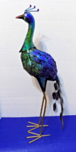 NEW Metal Peacock Sculpture Figurine Hand Crafted - $41.71