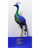NEW Metal Peacock Sculpture Figurine Hand Crafted - $792.77 MXN