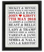 DISNEY COUPLES Personalised Wedding Anniversary Framed Prints - Disney A... - $24.98 CAD