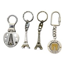 4 Paris France Souvenir Keychains Eiffel Tower French Arc De Triomphe - £11.81 GBP