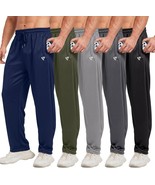 5 Pack Mens Sweatpants Open Bottom Joggers for Men with Zip Pockets (Siz... - £32.53 GBP