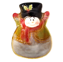 Spoon Rest Snowman Plate Holly Hill Small Dish Dishwasher Safe - $11.88