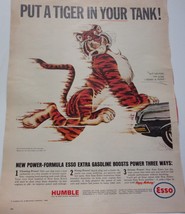 Esso Gasoline Vintage 1964 Print Ad Power Formula Put A Tiger In Your Tank! - £7.85 GBP
