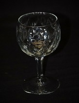 Clear Pressed Glass Wine Glass w Diamond Pattern Man Cave Barware Unknow... - $9.89