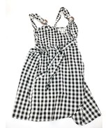 Asos Plaid Checked Cotton Linen Blend Gingham Tie Petite Dress Size UK 6... - £19.53 GBP