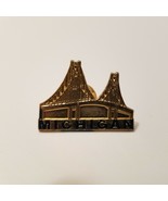 Vintage Michigan Mackinac Island Bridge Metal Enamel Travel Pin - $29.58