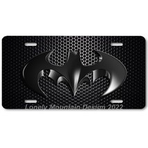 Cool Batman Inspired Art on Black Mesh FLAT Aluminum Novelty License Tag... - £14.34 GBP