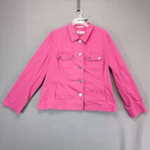 Jones New York Sport Pink Trucker Jacket Women&#39;s XXL Big Silver Buttons ... - $35.00 CAD