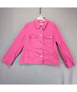 Jones New York Sport Pink Trucker Jacket Women&#39;s XXL Big Silver Buttons ... - $35.00 CAD