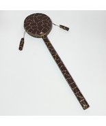 Vintage Animal Print African Tic Toc Drum Handheld Percussion Instrument - $461.34 MXN