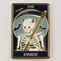 Death Tarot Card Skeleton Grim Reaper Enamel Pin Fashion Accessory Jewelry - £6.28 GBP