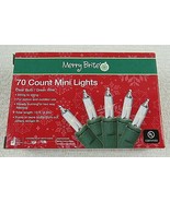 MERRY BRITE 70 Count Mini Christmas Lights Clear Bulb Green wire - £8.12 GBP