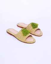 Tropical Raffia Sandals - Handmade Women&#39;s Summer Footwear - Vacation Es... - £35.96 GBP