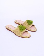 Tropical Raffia Sandals - Handmade Women&#39;s Summer Footwear - Vacation Es... - $44.99