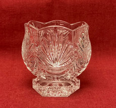 Lead crystal votive candle holder 24% heavy vintage made in USA - £3.99 GBP