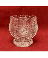 Lead crystal votive candle holder 24% heavy vintage made in USA - $5.00