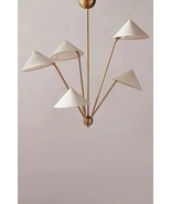 Medieval Epic 5 Light Art Deco Raw Brass Chandelier Light Fixture - $976.66 CAD