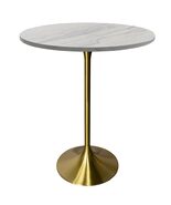 LeisureMod Round Bar Height Dining Table with Resin Top and Gold Stainle... - $586.04+