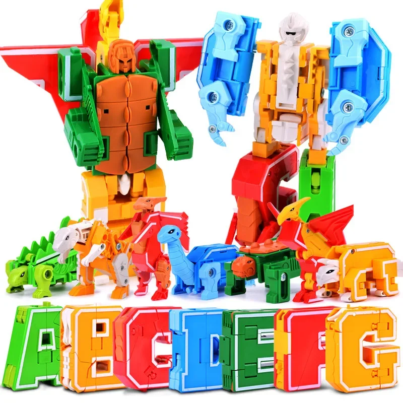 26 A-Z letter Alphabet Animal Dinosaur Warrior Deformation Action Figures - £16.48 GBP+