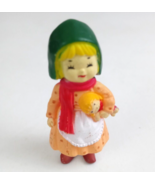Vintage Little Country Girl Holding Doll 2&quot; Collectible Mini Figure - $13.46 CAD