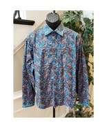 Platini Jeans Cougar Men’s XXXL Paisley Long Sleeve Shirt 100% Cotton Bl... - $48.60 CAD