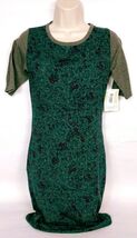 Lularoe Womens Julia 1/2 Sleeve Bodycon Dress Size XS Paisley Green Red - $17.94