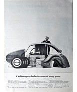 VW Volkswagen Dealer is man of many parts-1962 Vintage Print Ad - $188.21 MXN