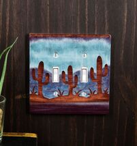 Pack of 2 Southwestern Desert Cactus Double Toggle Switch Wall Electrica... - $25.99