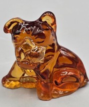 VTG Cambridge Glass Miniature Bulldog Orange Translucent Pencil Holder F... - £33.07 GBP