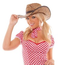 Straw Cowgirl Hat Cowboy Old West Country Rancher Farmer Rodeo Costume 9... - £14.27 GBP