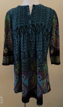 REBORN Tunic/Short Dress Size XL Paisley V-Neck Festival Bohemian Whimsi... - $30.72 CAD
